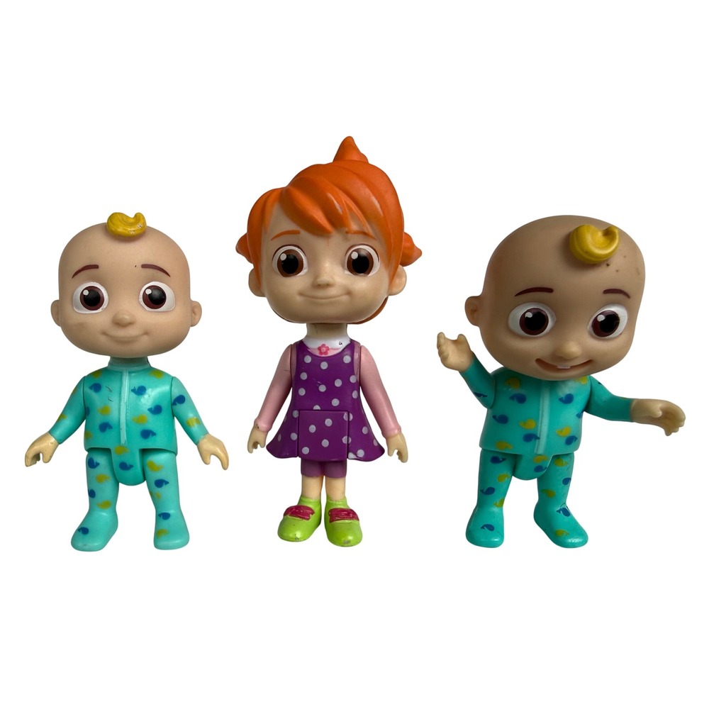 Cocomelon Jazwares JJ and YoYo Articulated 3 inch Action Figure Set of 3 2020
